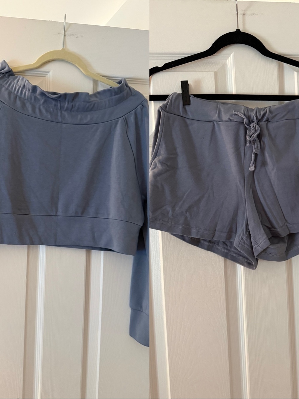 REVOLVE Matching Set Women's Cozy Drawstring Shorts - Slate Blue